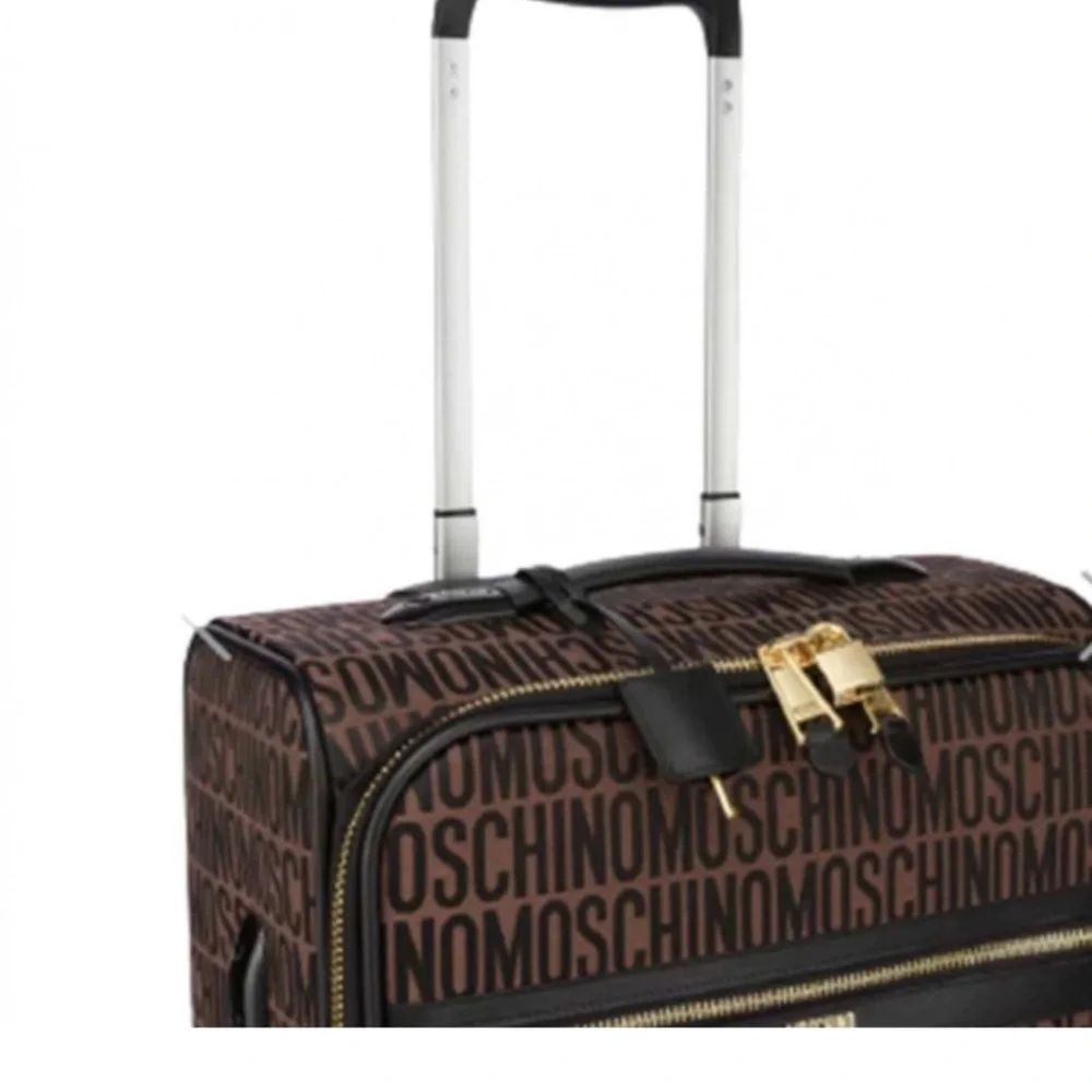 🛍️🥂 HOST PICK (2) MOSCHINO MONOGRAM LEATHER SUITCASES Authentic, Calf Leather